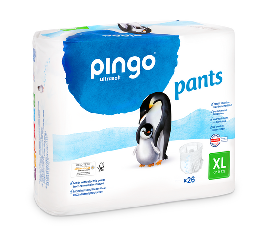 PINGO- Bio Pants/ Hochziehwindeln XL (15-30 Kg) made in Switzerland