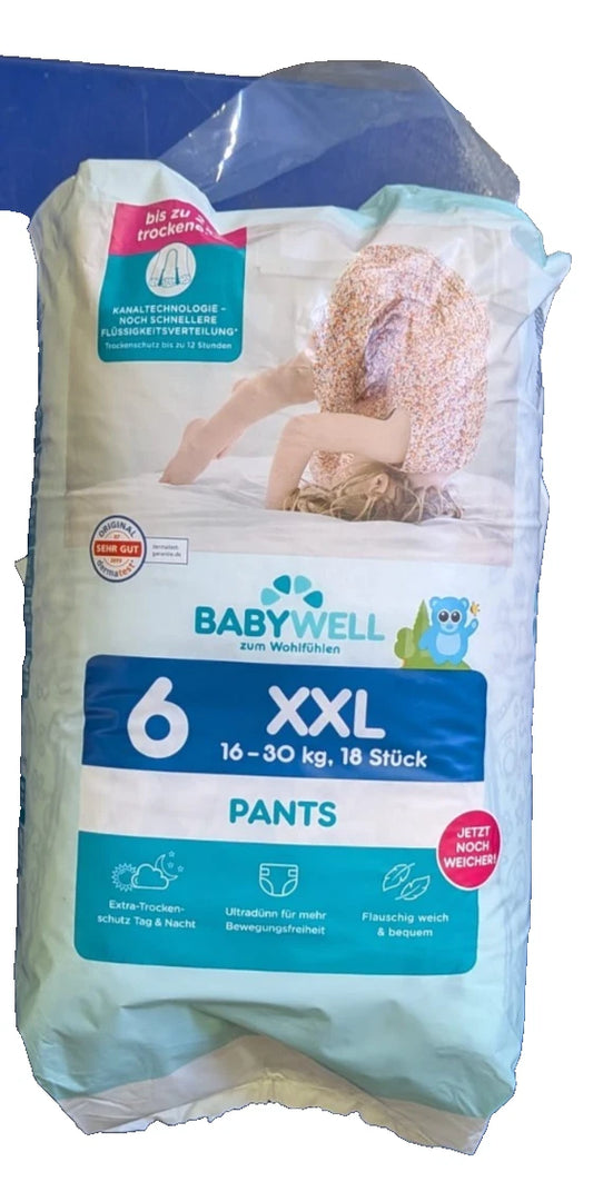 BABYWELL BIO WINDELN Pants Höschenwindeln Gr. 6 , 16 - 32 kg 36 Stück