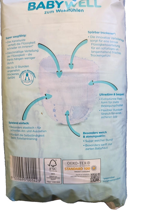 BABYWELL BIO WINDELN Pants Höschenwindeln Gr. 6 , 16 - 32 kg 36 Stück