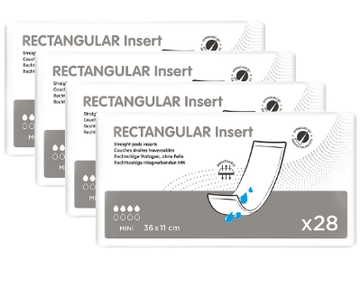 ONTEX rectangular insert MINI Hygiene Einlagen 28 Stück 36x11cm Inkontinenzeinlagen