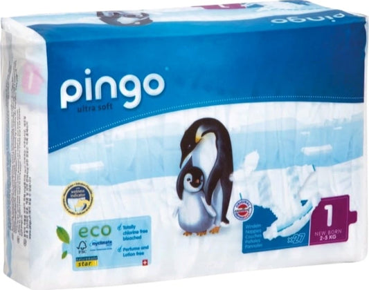PINGO- Bio Windeln Gr. 1 (Newborn, 2-5 Kg) made in Switzerland