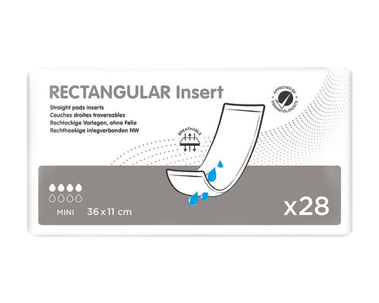 ONTEX rectangular insert MINI Hygiene Einlagen 28 Stück 36x11cm Inkontinenzeinlagen